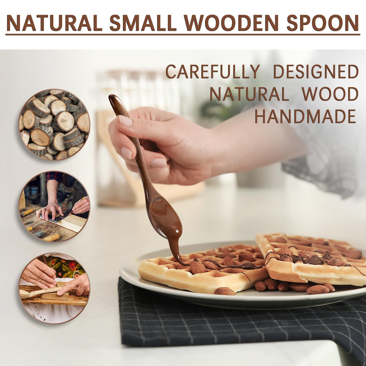Hefild wooden spoons add aesthetic charm to kitchen decor.