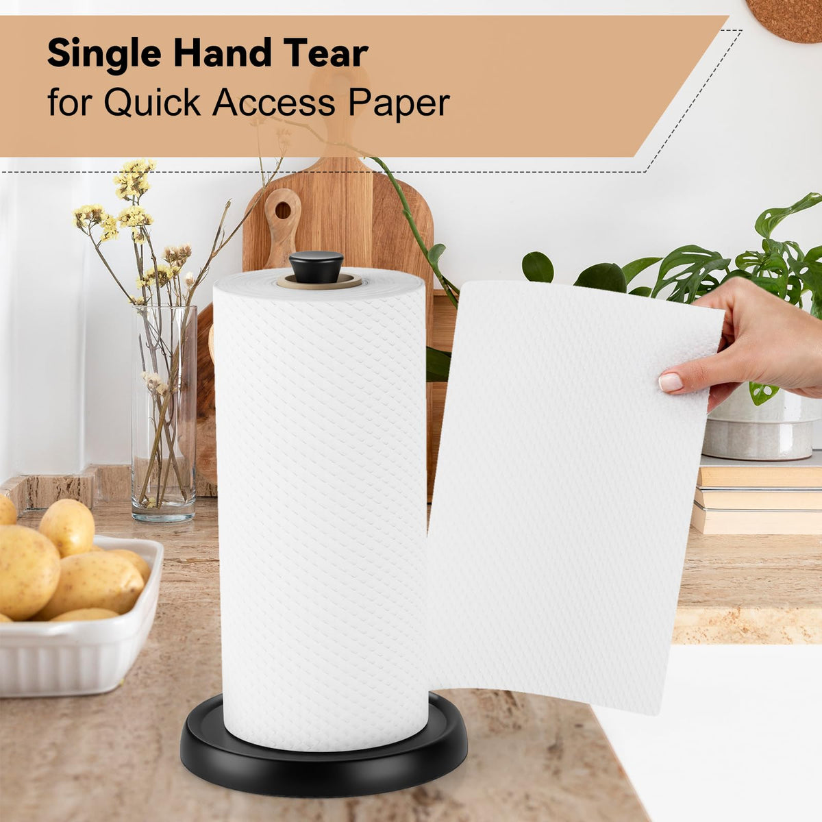 Hegivoc dual ratchet system supports towels during tearing.