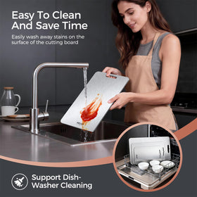 HEIAT dishwasher-safe cutting board simplifies cleanup after meals