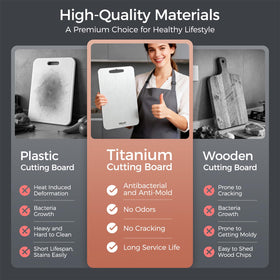 HEIAT double-sided titanium board for separating raw and cooked ingredients