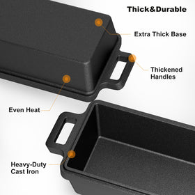 Heimekite loaf pan with lid interior view highlights durable seasoning and release