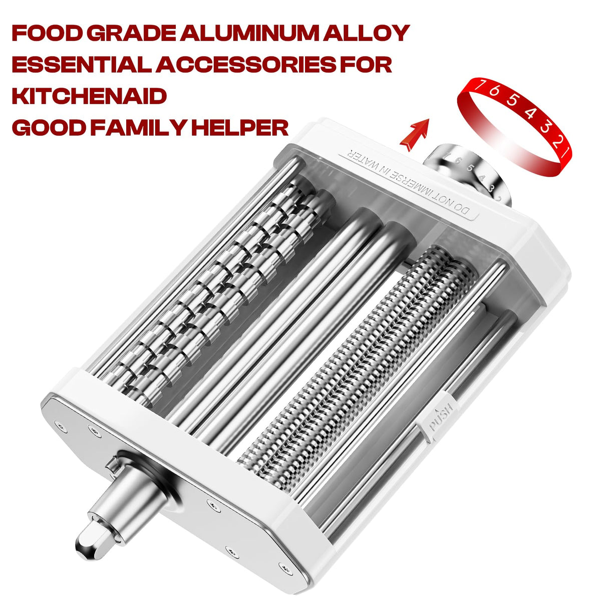 Heiolkako attachment mounted on KitchenAid hub shows sturdy construction and reliable performance.