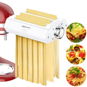 Heiolkako pasta attachment roller for KitchenAid creates smooth sheets for lasagna or wide noodles.