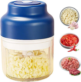 Hekisace electric garlic chopper blue 350ml for quick, even garlic prep.