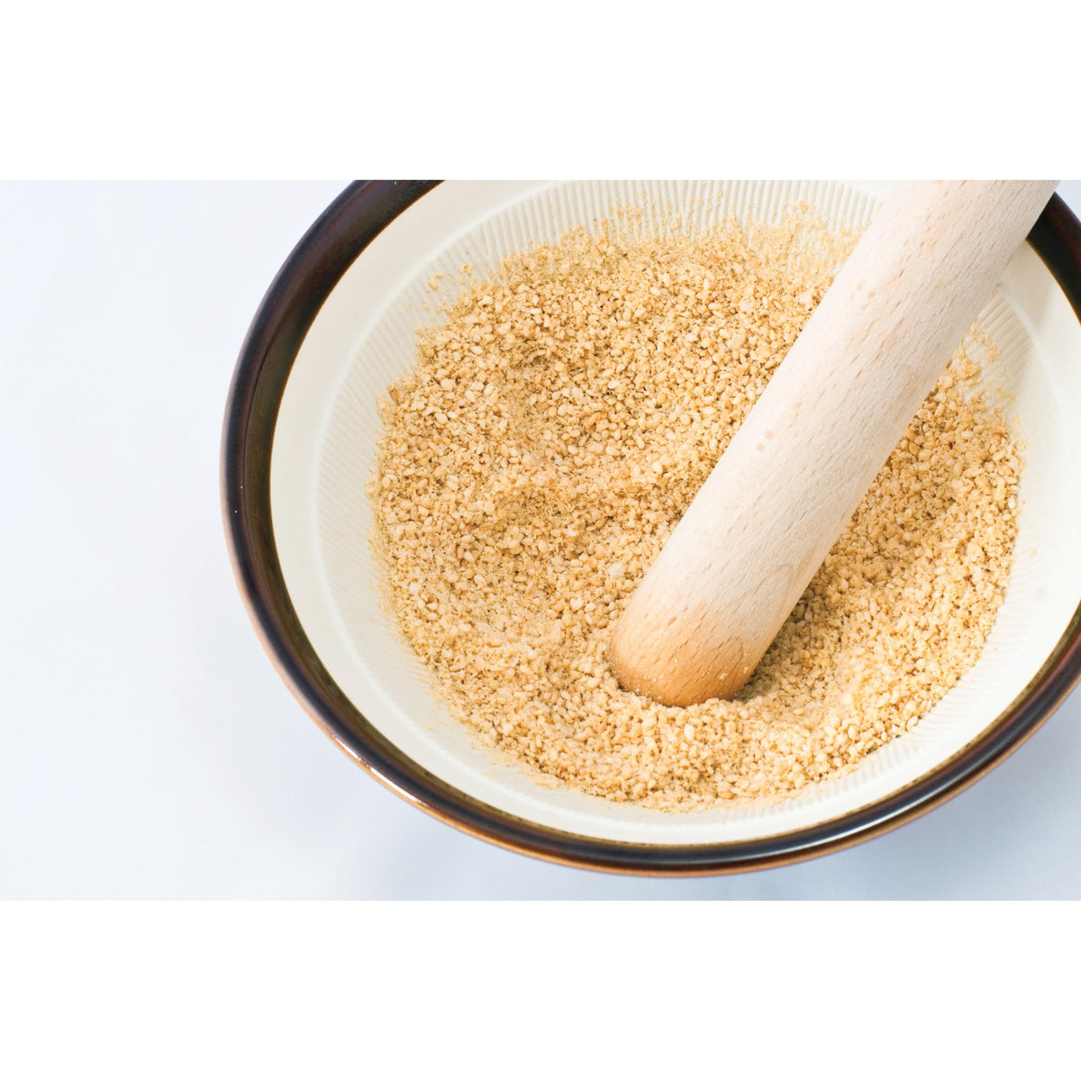 Durable earthenware mortar designed for long-lasting use in busy kitchens.