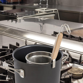 Helen's Asian Kitchen spider strainer for frying tasks with fast drainage.