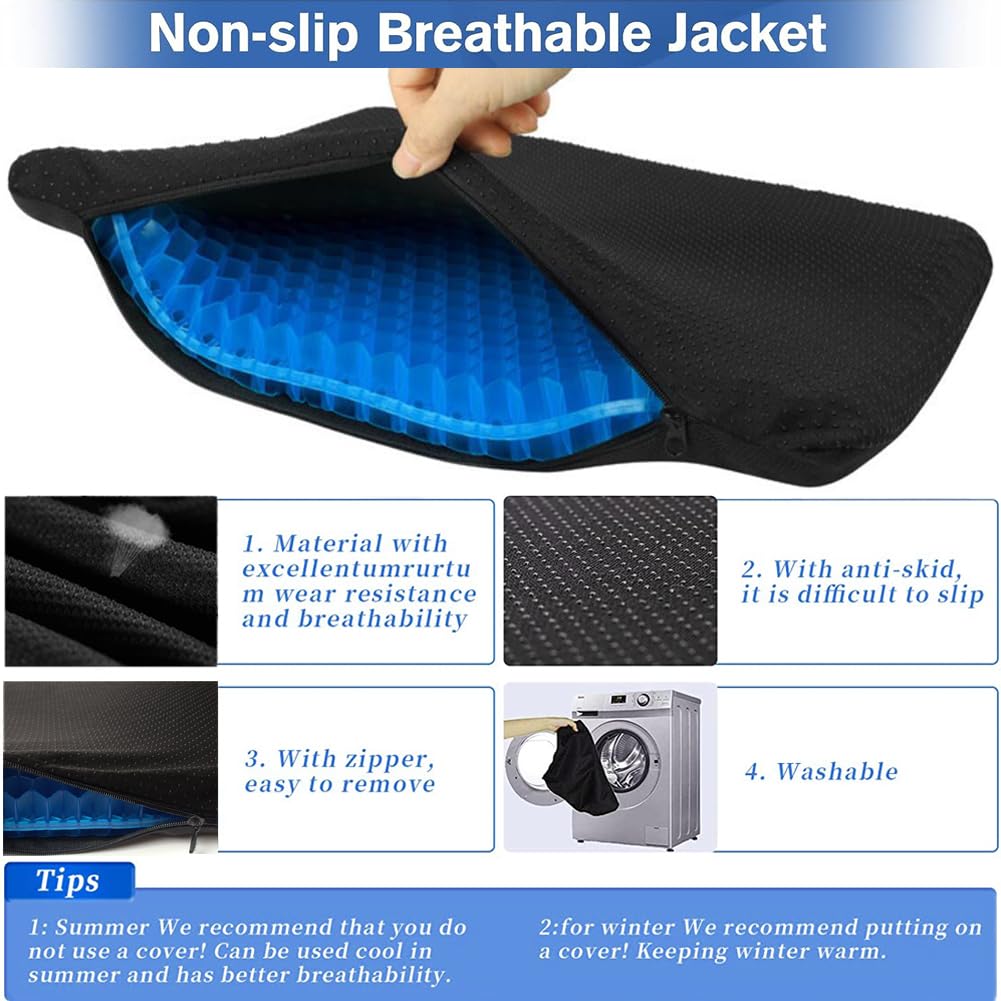 Helishy Egg Gel Seat Cushion closeup of honeycomb pattern emphasizing supportive yet soft feel.