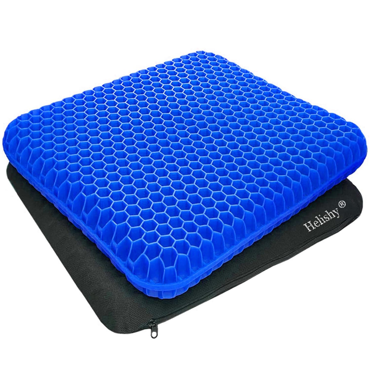Helishy Egg Gel Seat Cushion front view with honeycomb grid for even pressure distribution.