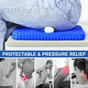 Helishy Egg Gel Seat Cushion in an office setup for desk work comfort.