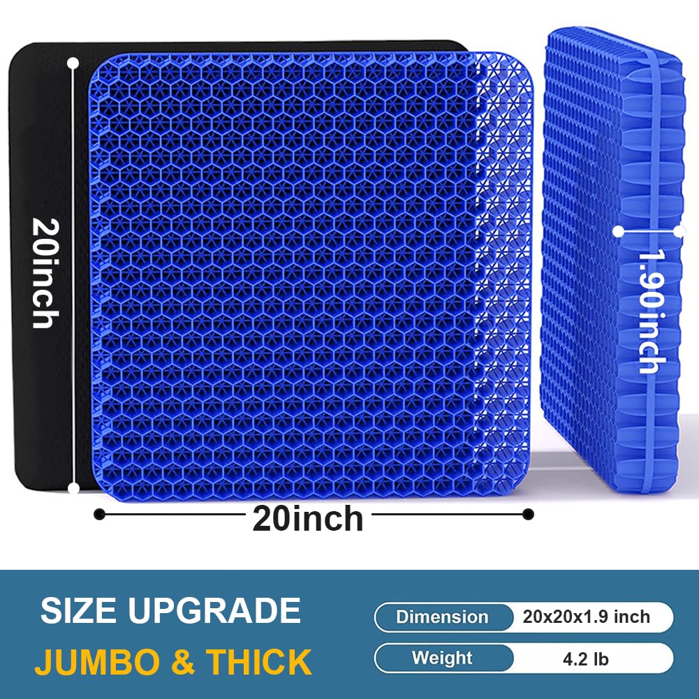 Helishy Gel Seat Cushion features breathable honeycomb structure for cooler seating.