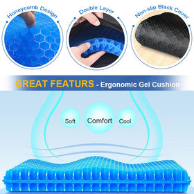 Helishy gel seat cushion in car seat makes commutes more comfortable