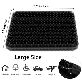 Helishy gel seat cushion large cover detail with removable zipper