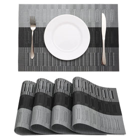 HeloHo black placemats set of four with a sleek woven look for dining decor