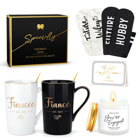 HELORAY engagement mug set for couple mornings and celebrations