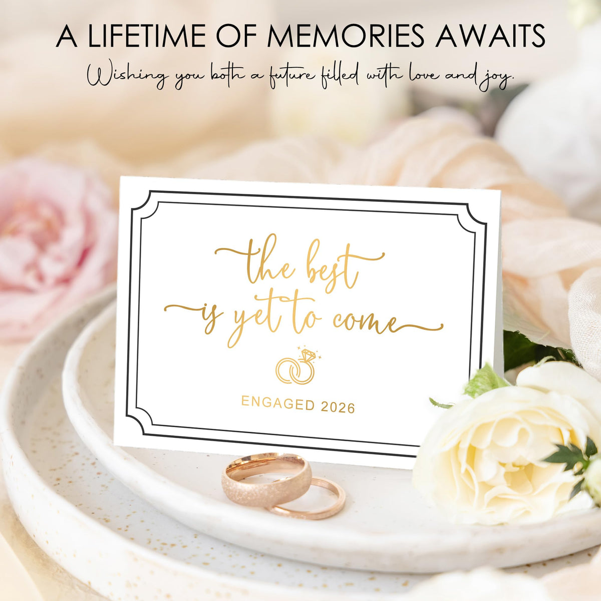HELORAY happy engagement card with heartfelt message