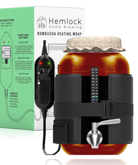 Hemlock Home Brewing heating wrap on a one-gallon vessel for steady fermentation warmth