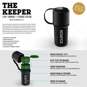 Hemper Keeper flexible tether for secure attachment to bags or belts.
