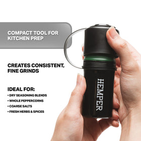 Hemper Keeper water-resistant body protects contents from moisture.