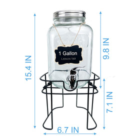 HENABLE durable iron stand supports a crystal-clear dispenser with stylish stability