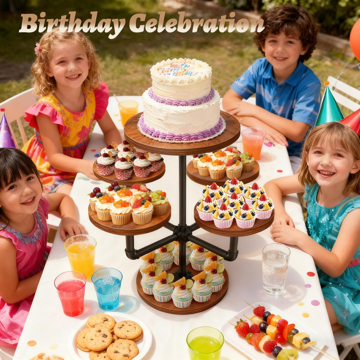 HENAYUK Cupcake Stand gran capacidad para 50+ cupcakes de forma segura