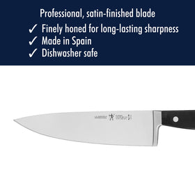 Henckels Classic 8-inch chef knife fully forged blade for durability.