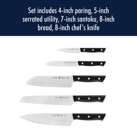 HENCKELS Dynamic handle close-up highlighting ergonomic triple-riveted grip