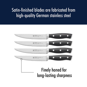 HENCKELS International logo on blade signals trusted German engineering and value.