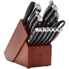 Henckels premium 15-piece knife set in block for precise kitchen prep