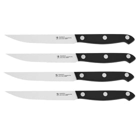 Henckels Prime 4-piece knife set displays triple-riveted, ergonomic handles for stability.