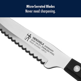HENCKELS eight-piece knife set arranged to show complete collection