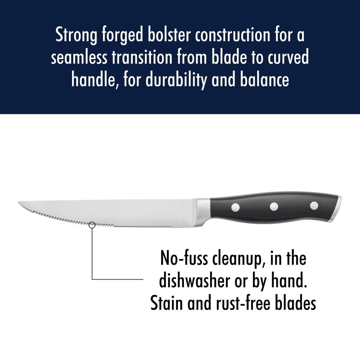 Satin-finish blade reduces sticking for smoother, cleaner cuts.