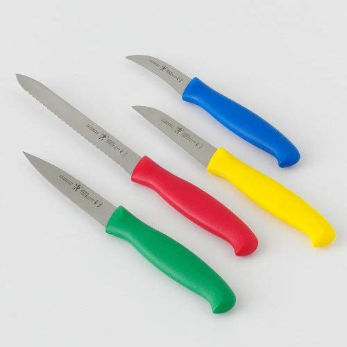 HENCKELS serrated paring knife for textured skins and quick trimming.