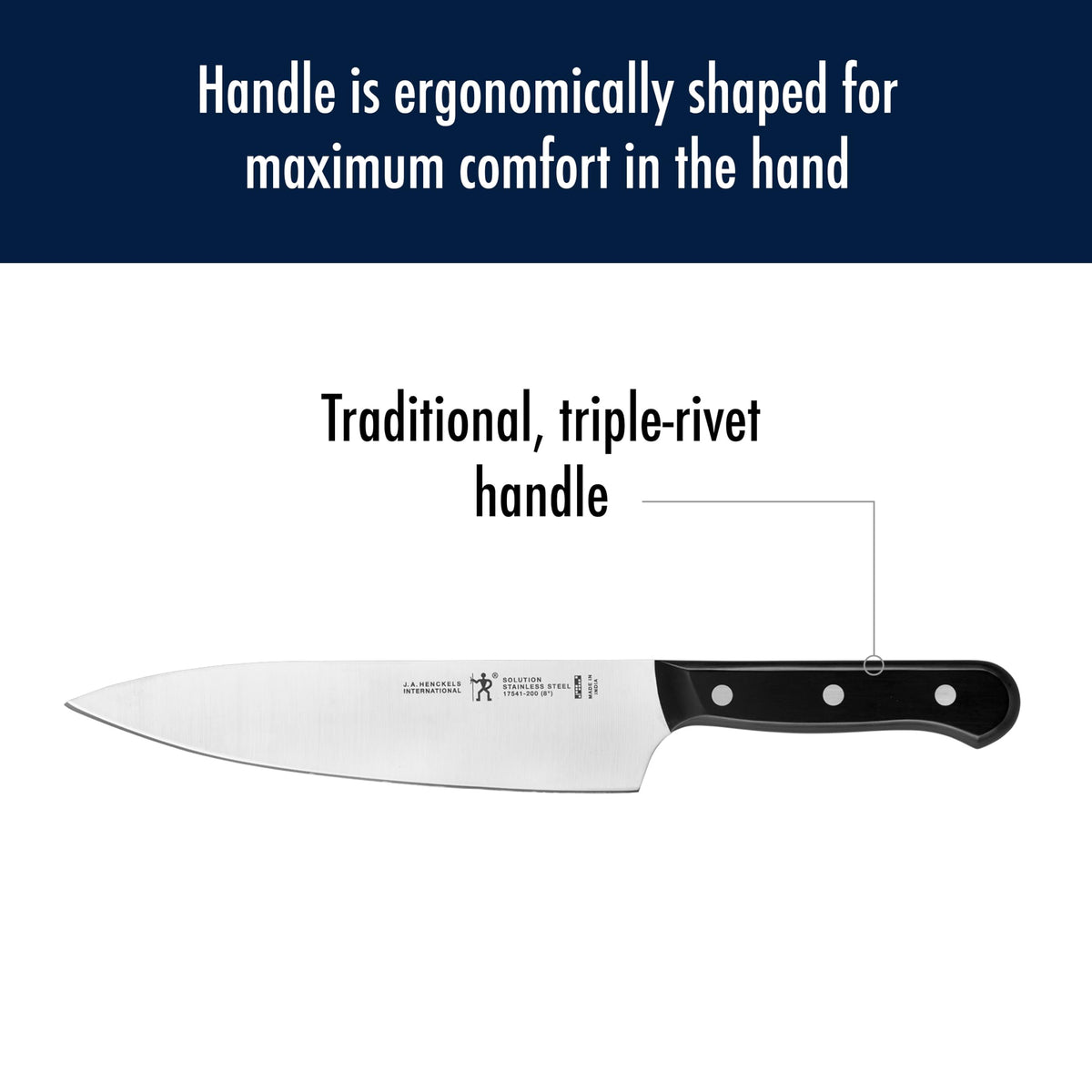 HENCKELS Solution 3-pc Starter Knife Set dishwasher-safe design for easy maintenance