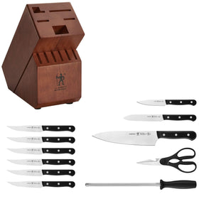 HENCKELS Solution kitchen shears and sharpening steel for quick upkeep.