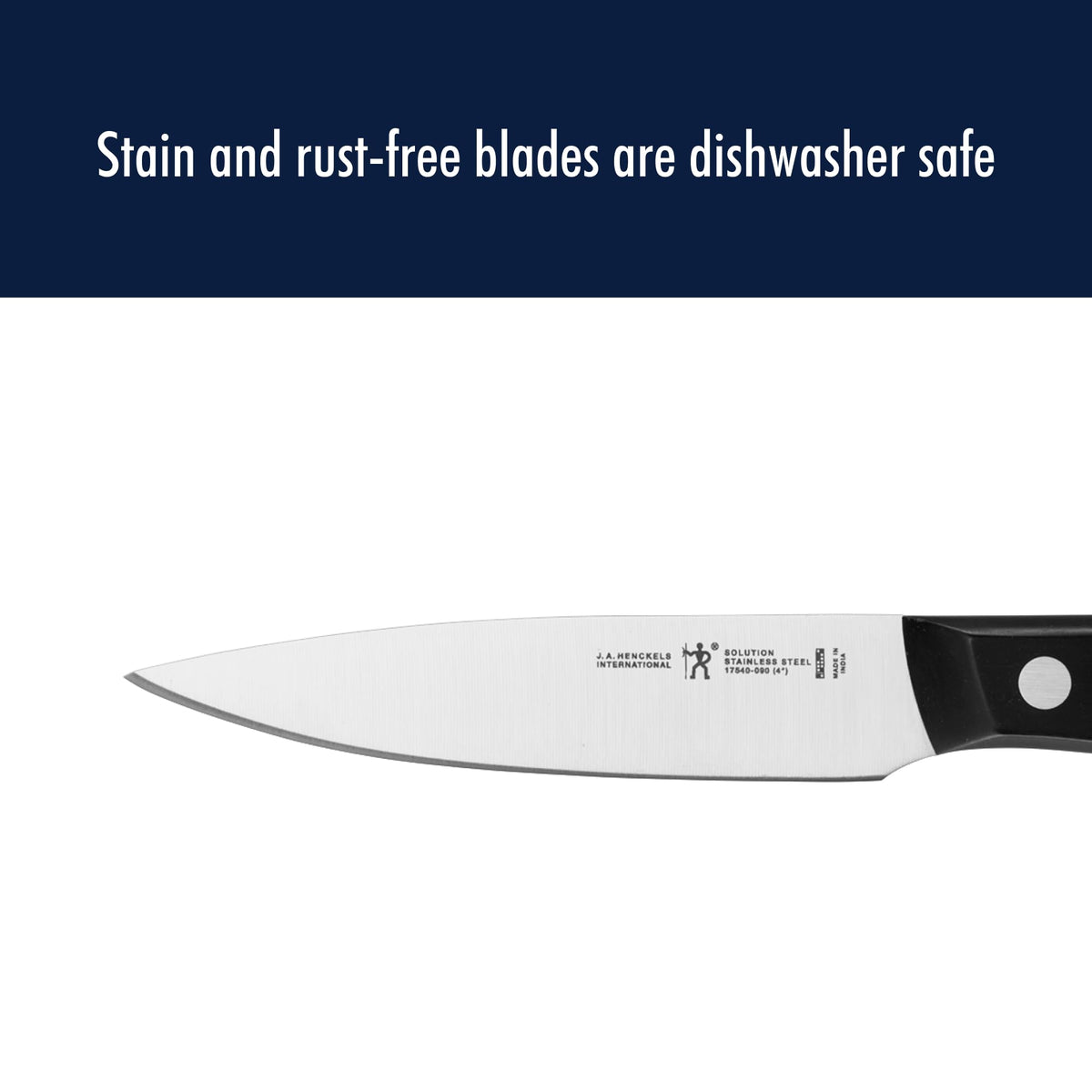 Henckels Solution knife performing detailed prep tasks.