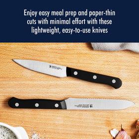 Henckels 8-inch chef knife from the set for precise, effortless slicing.