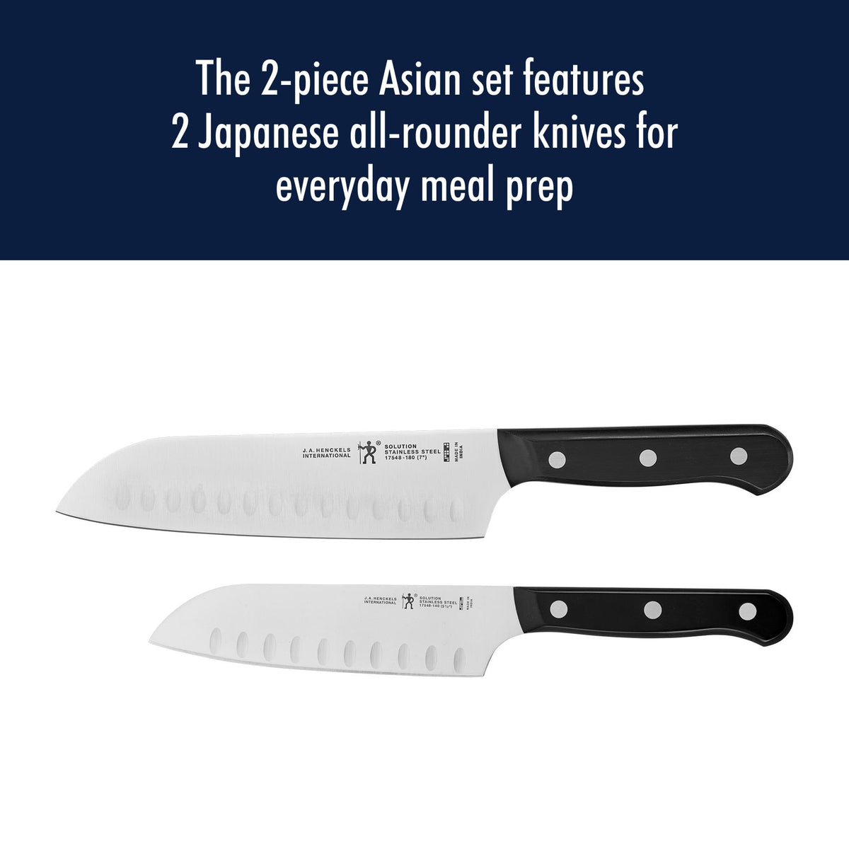 HENCKELS Solution 7-inch Santoku blade for clean, even cuts
