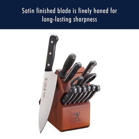 HENCKELS Solution 5-inch serrated knife for crusty bread and delicate interiors.
