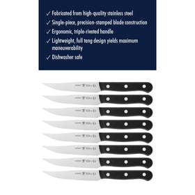 HENCKELS Solution stain- and rust-free blades stay sharp for everyday use.