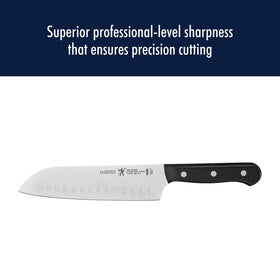 Close-up of stainless steel blade showing razor-sharp edge