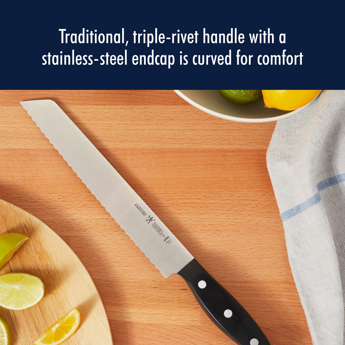 Henckels Statement 6-inch utility knife for versatile prep tasks.
