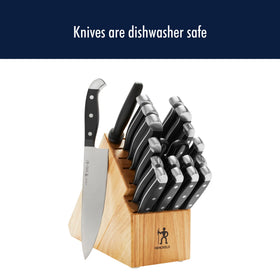 HENCKELS Statement craftsmanship shown by ergonomic handles and endcap detail.