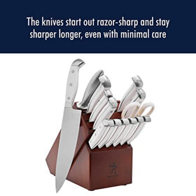 HENCKELS Statement honing steel to maintain blade edge between tasks.