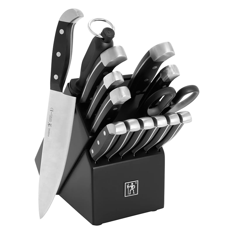 Henckels Statement knife block display keeps knives organized and accessible.