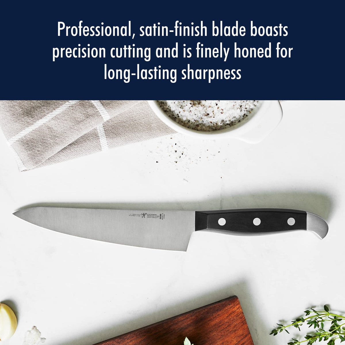 HENCKELS single-piece blade design delivers durability and long-lasting sharpness.