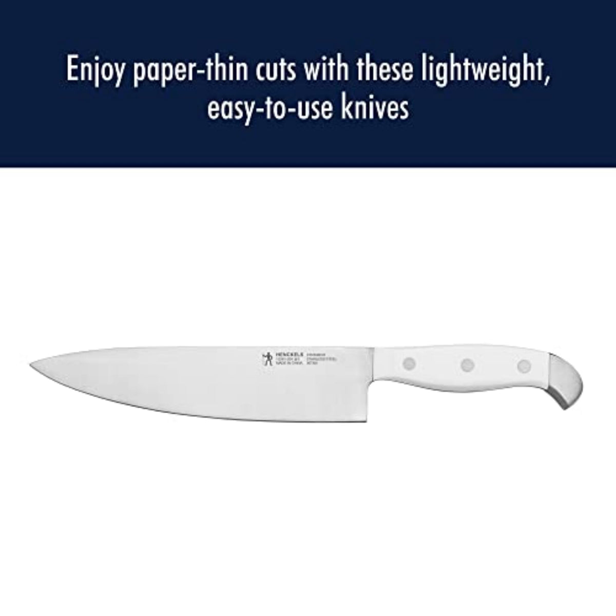 HENCKELS Statement wooden knife block for safe, stylish storage.