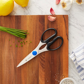 Henckels Take-Apart Kitchen Shears blade close-up highlighting sharp precision.