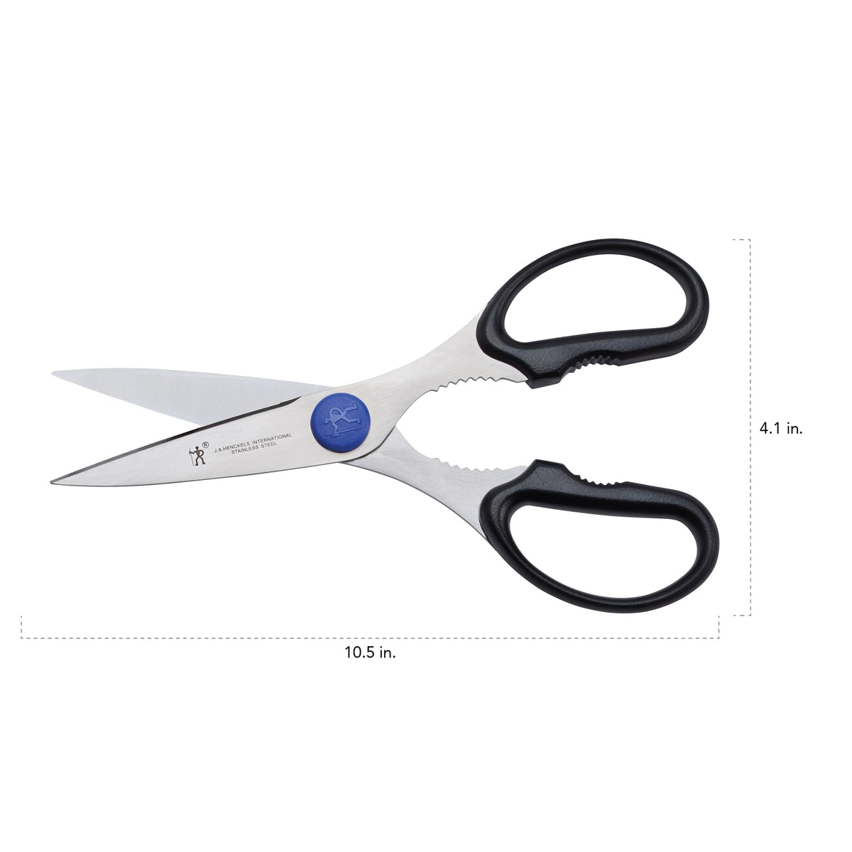Henckels Take-Apart Kitchen Shears handle grip for comfortable non-slip cutting.