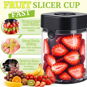 Hendiy Fruit Slicer Cup showing grape slices for easy snacking and recipes.