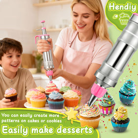 Hendiy six-piece piping tips collection for versatile icing patterns.